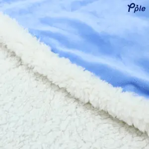 Sky Blue Luxury Velvet Sharpa Throw