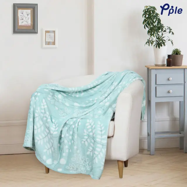 Snow Flower Printed Fine Coral Throw