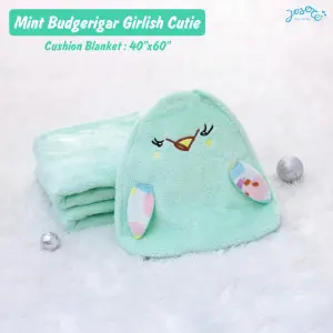 Sweet eye budgerigar cushion blanket