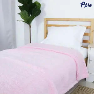 Sweet Pink Candy Stripe Sherpa Blanket