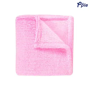 Vivid Pink Stripe Frosted Plush Throw