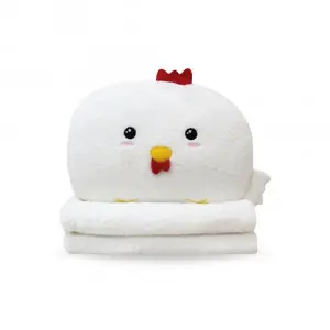 White Chicken Cushion Blanket