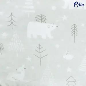 Winter Bear Printed Fine Coral Throw