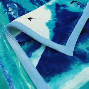 Blue Breezy Beach Soft Warm Print Mink Blanket