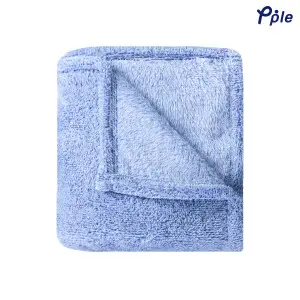 Blue Frosted Plush Throw