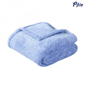 Blue Frosted Plush Throw