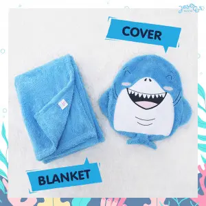 Blue Shark Cushion Blanket