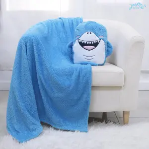 Blue Shark Cushion Blanket