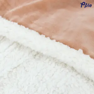 Brown Luxury Velvet Sharpa Blanket
