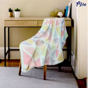 Candy Cloud Printed Soft Sherpa Throw