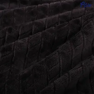 Charcoal Chevron Pattern Jacquard Flannel Throw