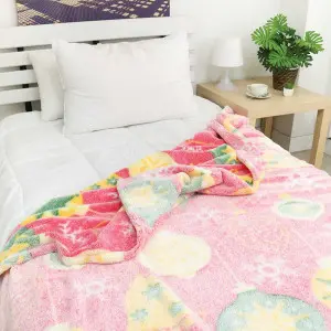 Christmas Printed Frosted Fluffy Blanket, Red