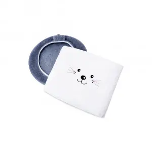 Circular Cutie Blue Seal Cushion Blanket