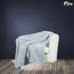 Cosy Melange Sherpa Reversible Throw