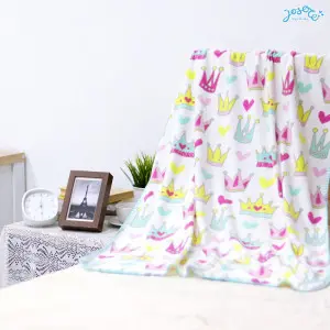 Crown printed baby blanket