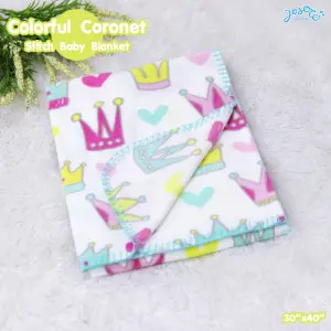 Crown printed baby blanket