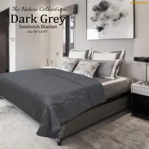 Dark Grey Sandwich Bedspread