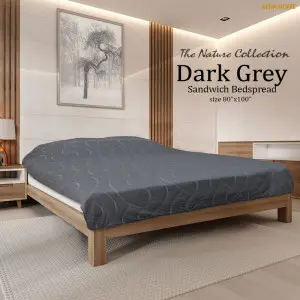 Dark Grey Sandwich Bedspread