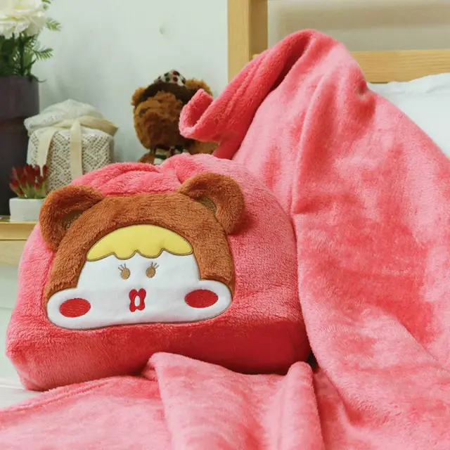 EPICO's Error Chick Plush Polyester Blanket in Plush Polyester Bag with Character Embroidery on Front, Pink