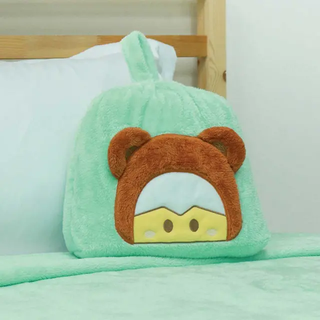 EPICO's Error Chick Plush Polyester Blanket in Plush Polyester Bag with Character Embroidery on Front, Green