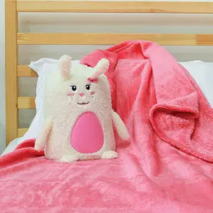EPICO's Temote Gang Plush Polester Blanket with Plush Cute Character Drawstring Bag, White