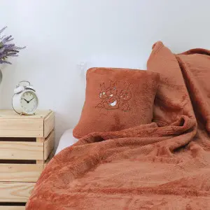 EPICO's Temote Gang Plush Polyester Pillow Blanket, Brown