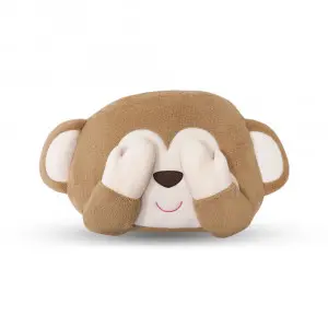 Eye-closed monkey cushion blanket