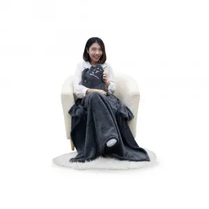 Gray Cat Cushion Blanket