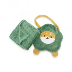 Green Shiba Inu 2-in-1 Cushion &amp; Bag Blanket