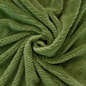 Green Soft Popcorn Flannel Blanket