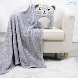 Grey Bear Cushion Blanket