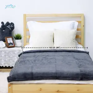 Japanese gray cat minimal cushion blanket