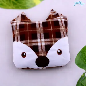 Jumbo plaid fox cushion blanket