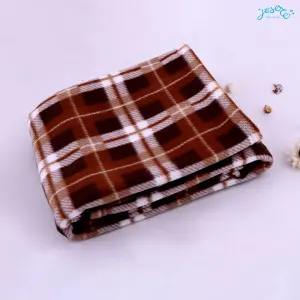 Jumbo plaid fox cushion blanket