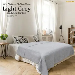Light Grey Sandwich Bedspread