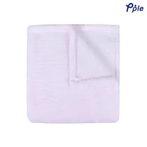 Light Pink Stripe Frosted Plush Throw