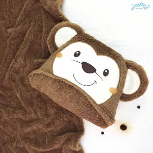 Monkey Hooded Blanket