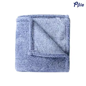Navy Frosted Plush Throw