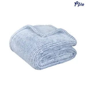 Navy Stripe Frosted Plush Blanket