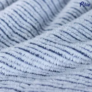 Navy Stripe Frosted Plush Throw