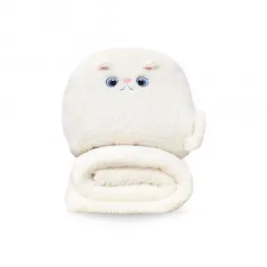 Onigiri Cream Cat Cushion Blanket