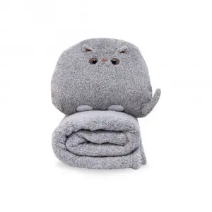 Onigiri Gray Cat Cushion Blanket
