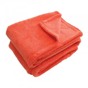 Orange Soft Popcorn Flannel Blanket