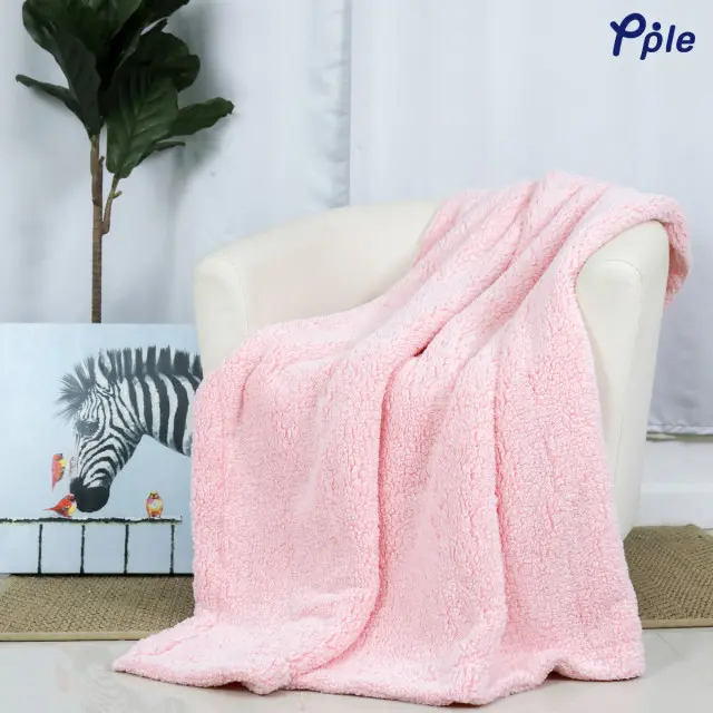 Peach Cotton Candy Sherpa Throw