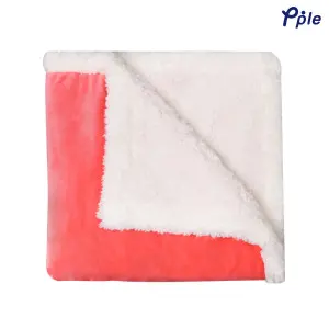 Peach Luxury Velvet Sharpa Blanket