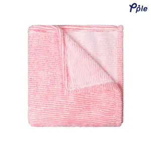 Peach Stripe Frosted Plush Throw