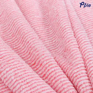 Peach Stripe Frosted Plush Throw