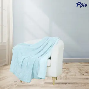 Peacock Stripe Frosted Plush Throw
