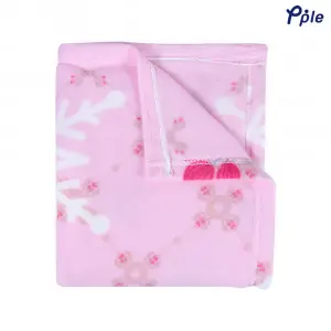 Pink Snowflake Printed Fleece Blanket