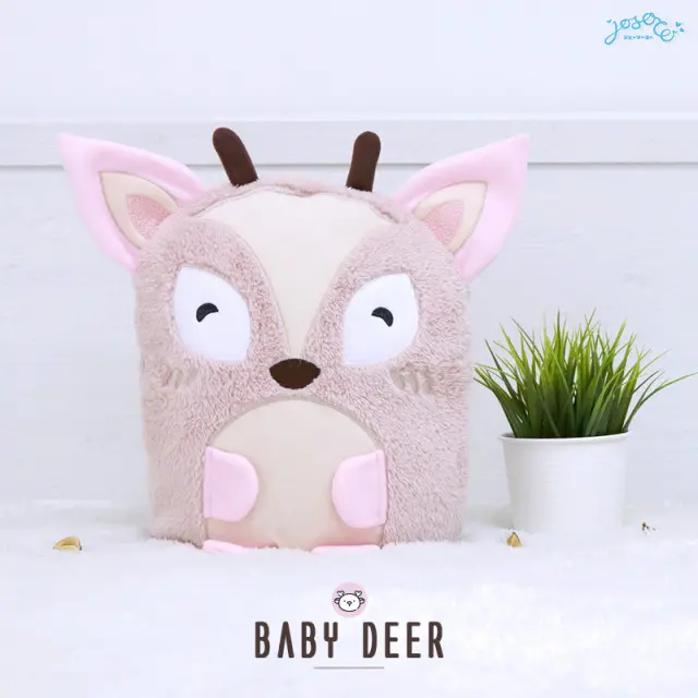 Pinky Deer Cushion Blanket
